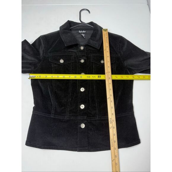 Rafaella Black Corduroy Stretch Button Down Jacket Size 12 - Picture 8 of 9